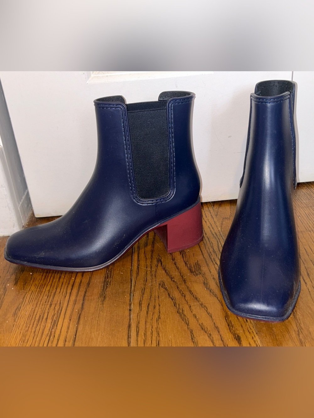 Rain ankle boots blue magenta water proof